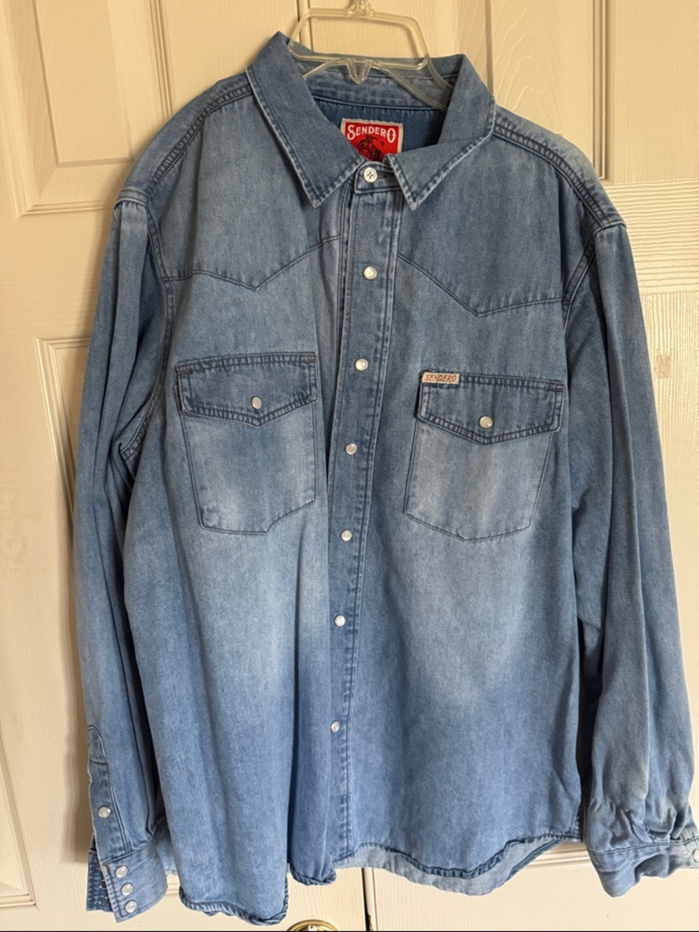 Sendero Men's Light Blue Denim Button-Down Shirt